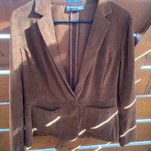 Norton McNaughton Chocolate Brown Suede Blazer